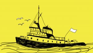 Illustration of a fishing boat