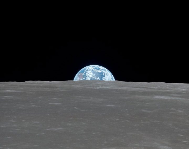 a photograph of the earth taken from the moon